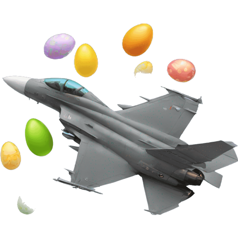 Fighter Jet dropping Easter eggs emoji