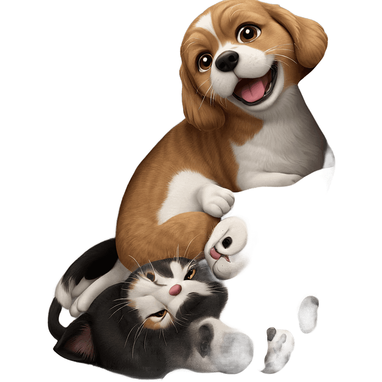 cats and dogs in box emoji