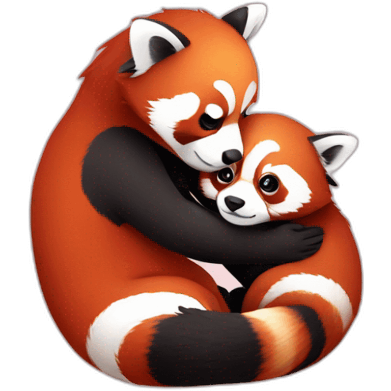 red panda hugging another red panda emoji