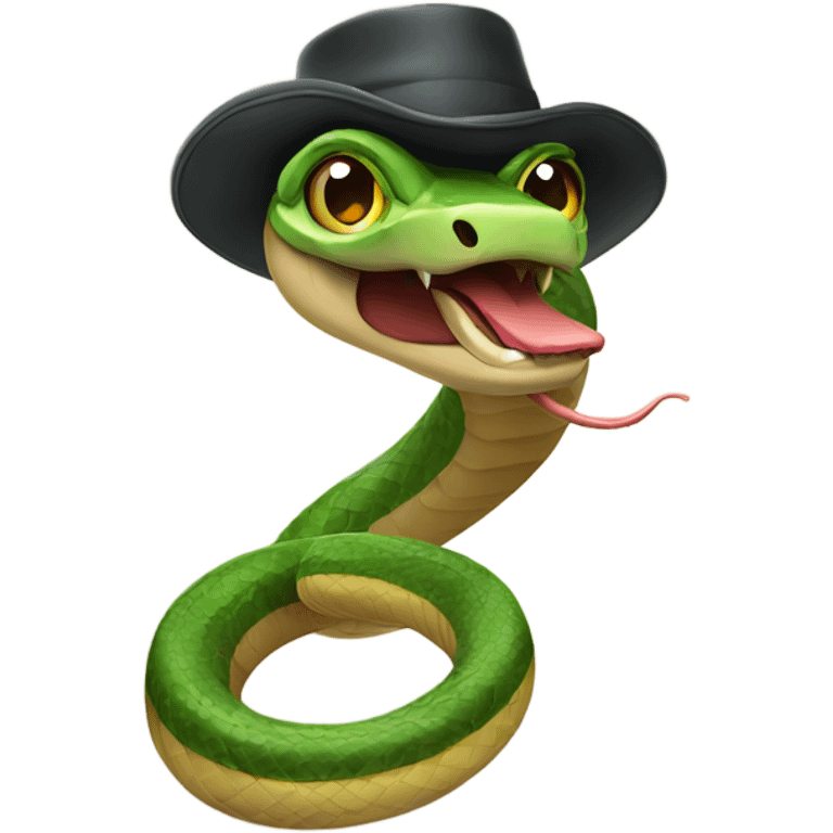 Snake wearing a hat emoji