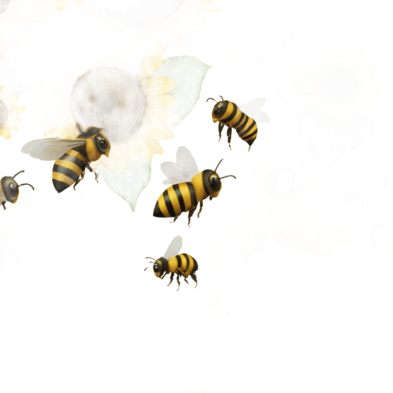 Bees in a sunflower gaf emoji