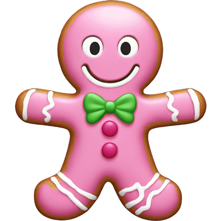 Pink gingerbread man emoji