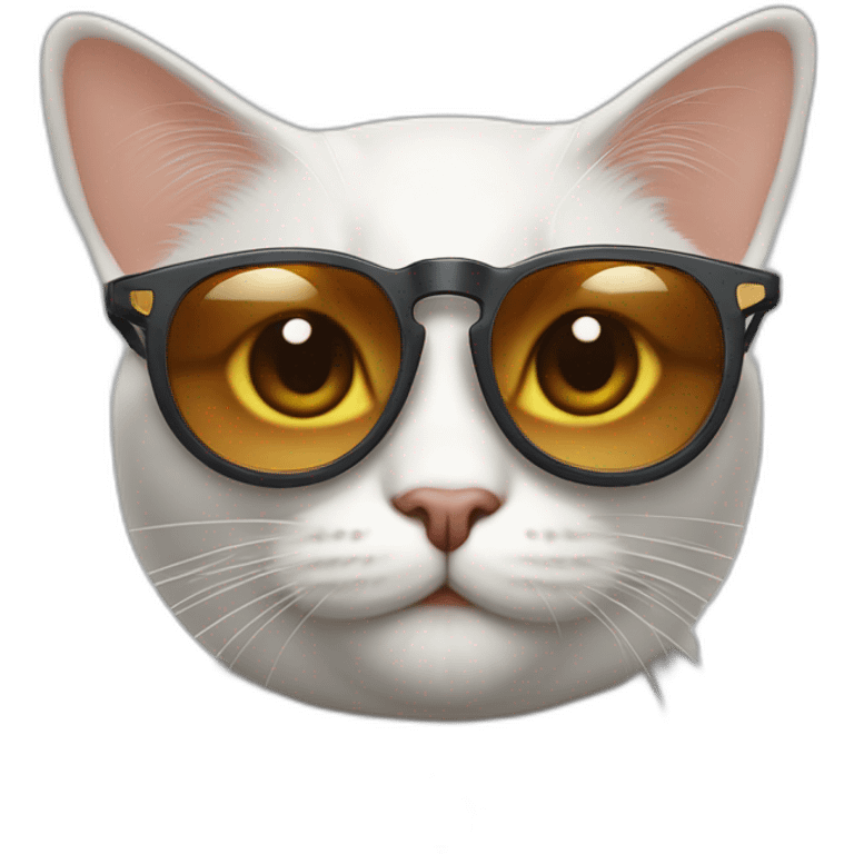 Un chat riche roux qui tient de l'argent avec des lunettes de soleil emoji