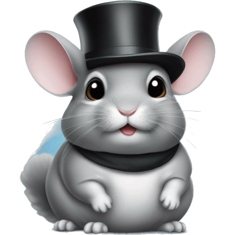 Chinchilla wearing a top hat emoji