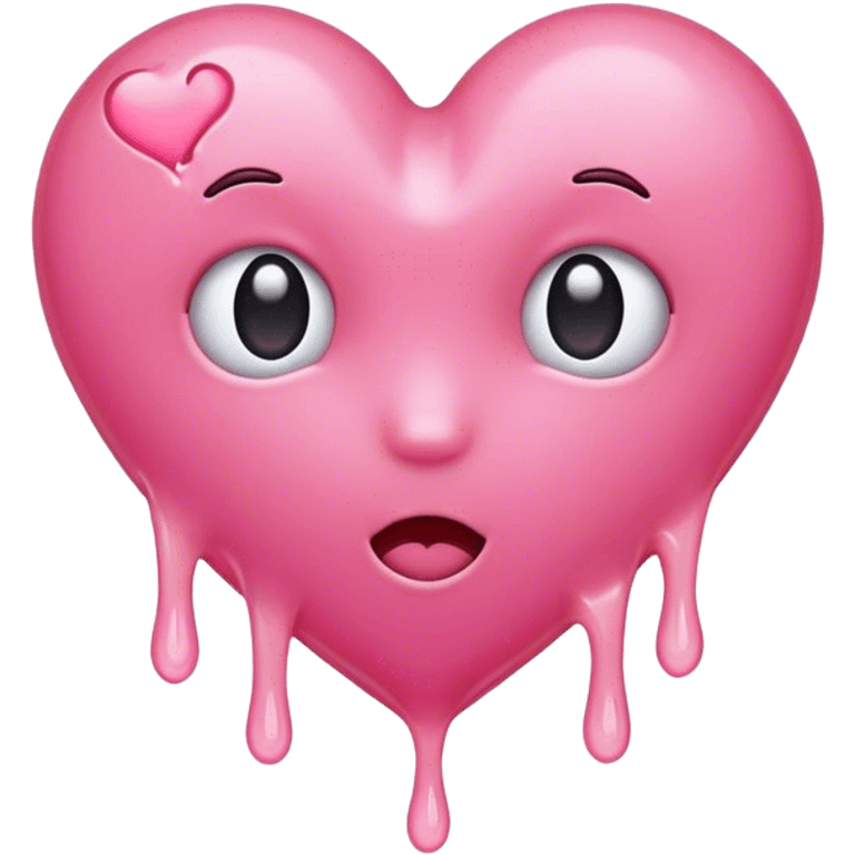 Pink heart melting emoji