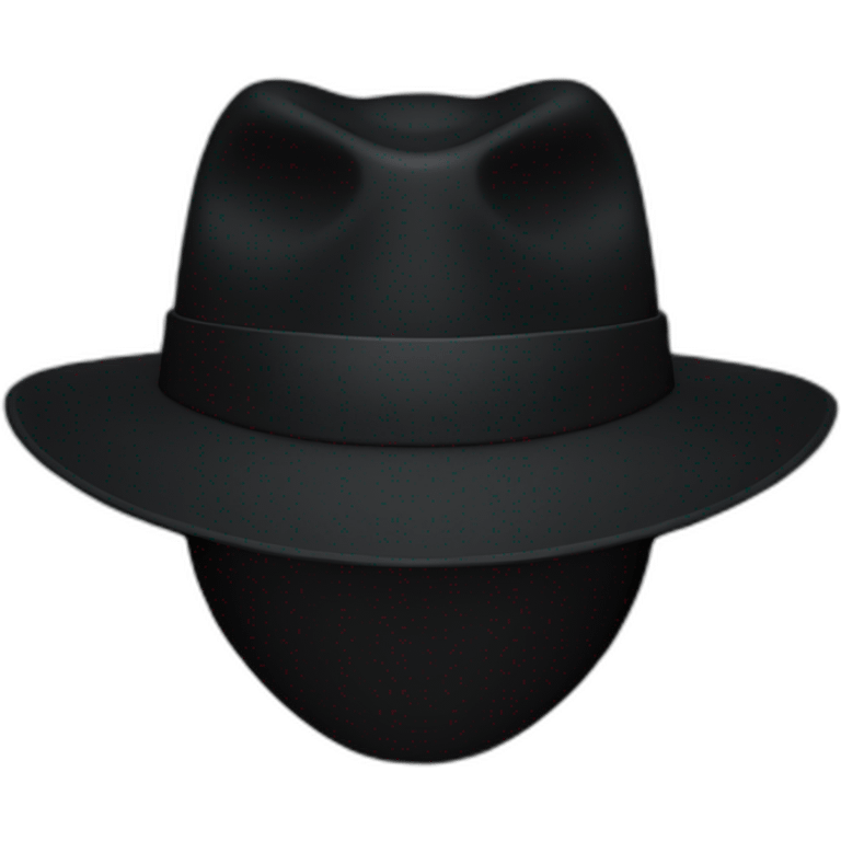 black hat only no face emoji