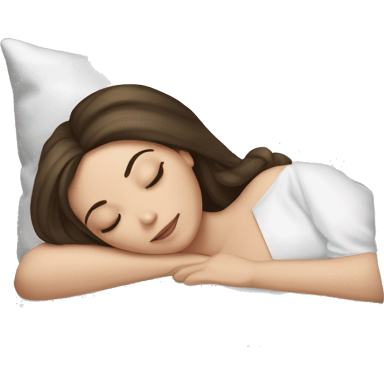 sleeping beauty brunette white girl with a silk pillow emoji