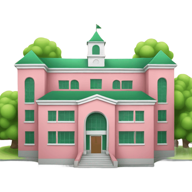 green and pink school emoji