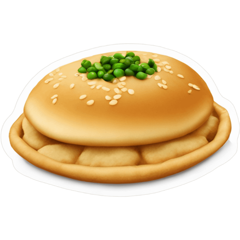 Chole bhature sticker, bhature should be fluffy and white and chole served with onion pickle and green chilli  emoji