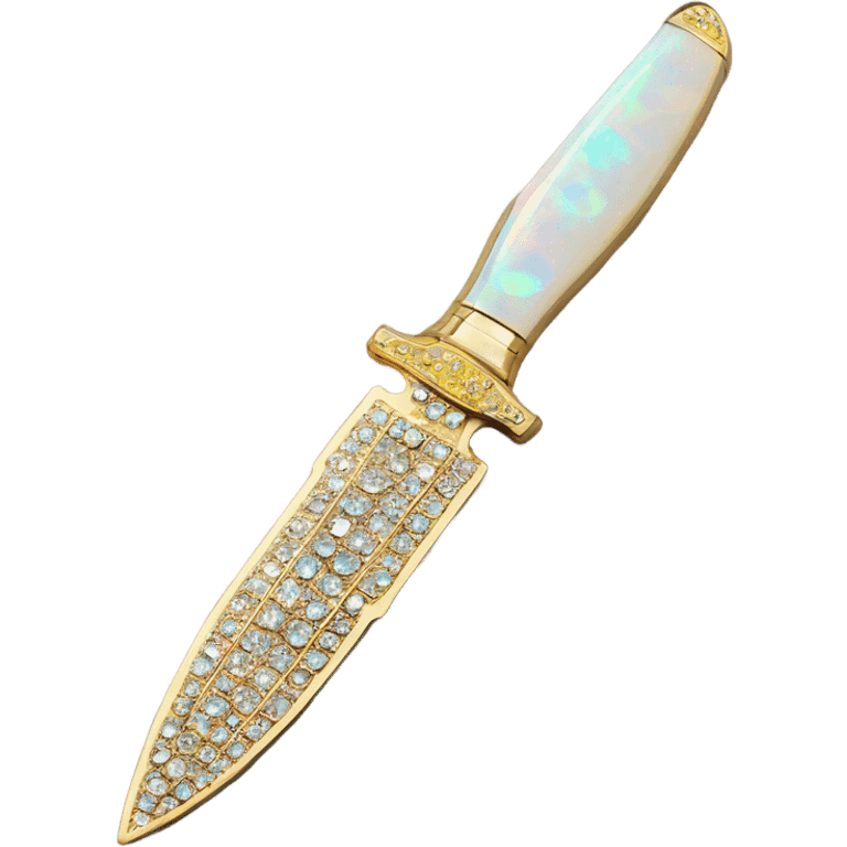 opal crystal rhinestone gold knif emoji