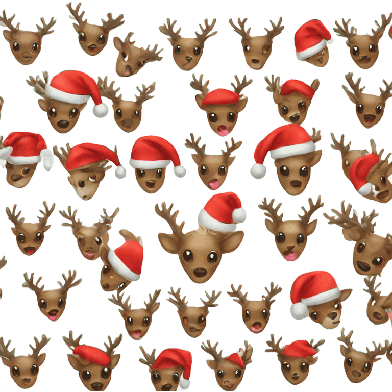 Deer with santa hat emoji