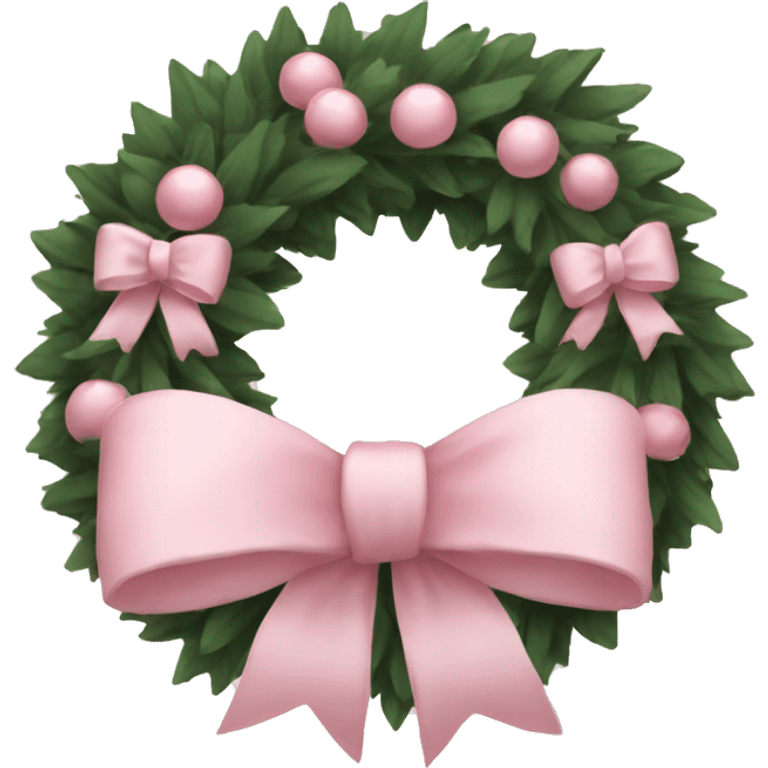 wreath with pale pink bows christmas mood emoji