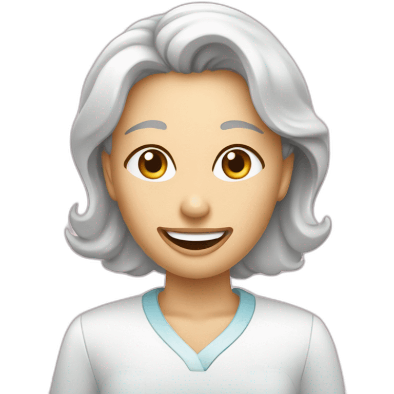 Une femme déguisée en dentifrice emoji