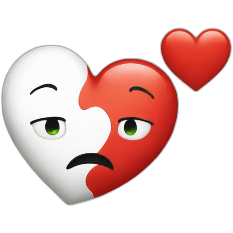 Coeur blanc et rouge emoji