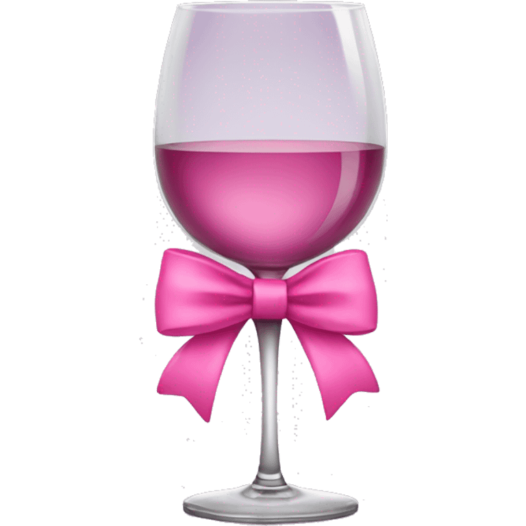 Wine glass with a pink bow emoji