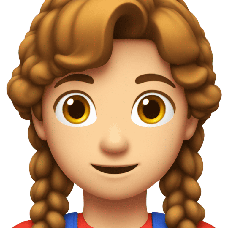  Mario character with a brown haired girl emoji