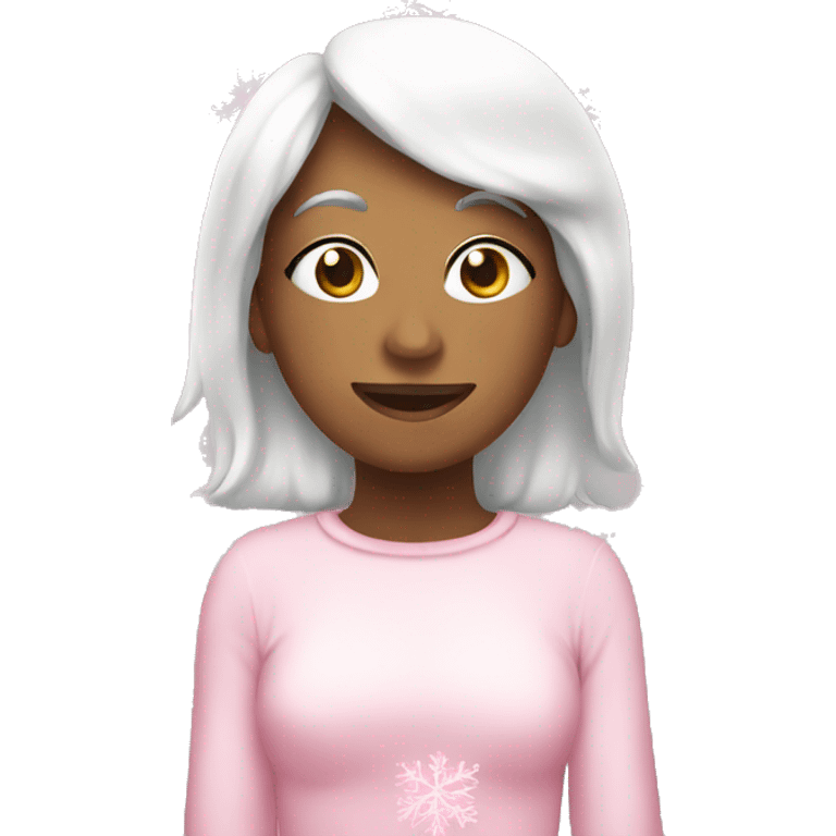 Pink and white Christmas emoji