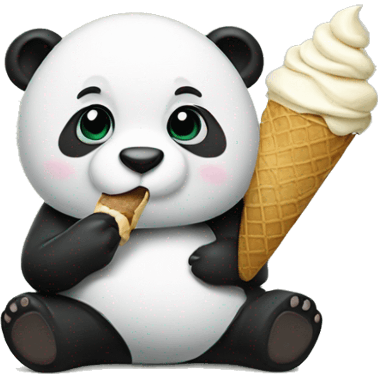 Panda eating ice cream emoji