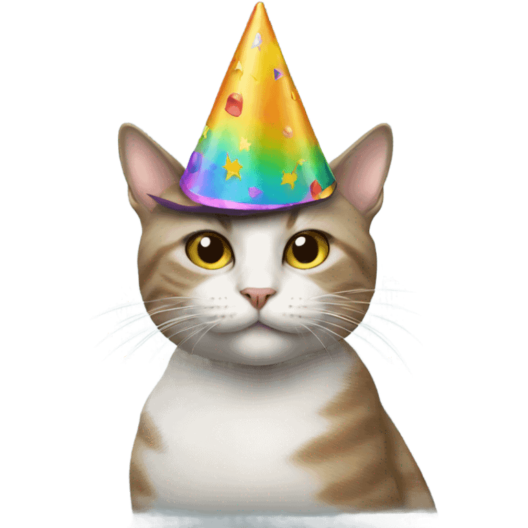 Cat wearing a party hat smoking  emoji