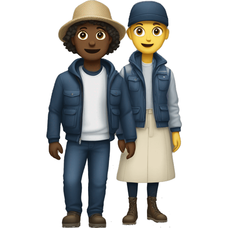 White mountaineers couple emoji