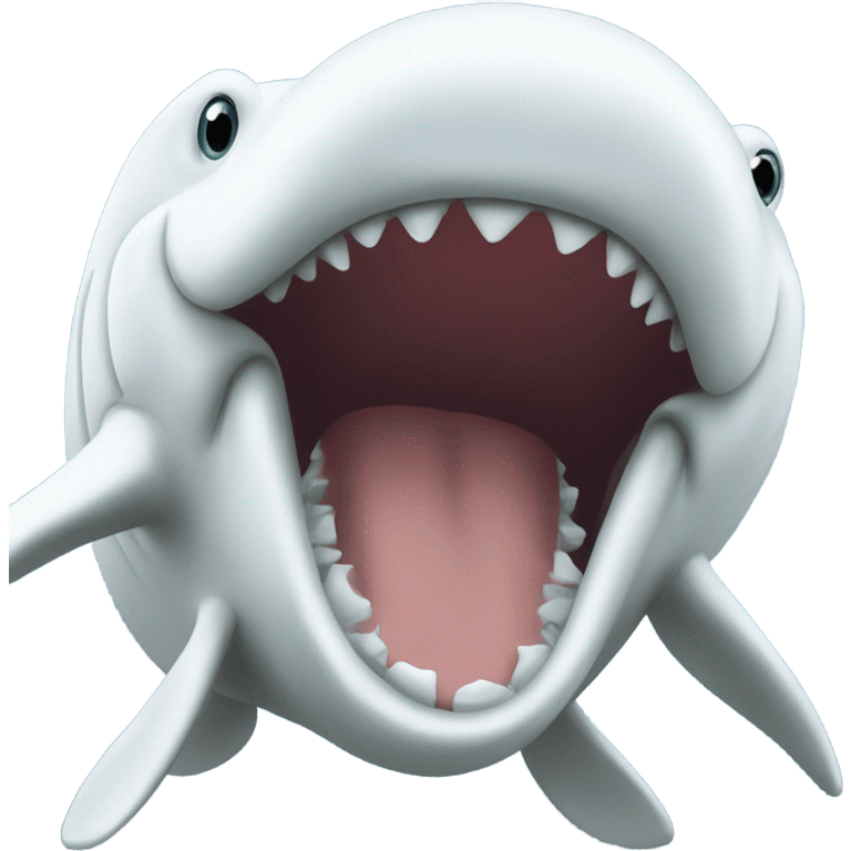 white whale , open mouth emoji