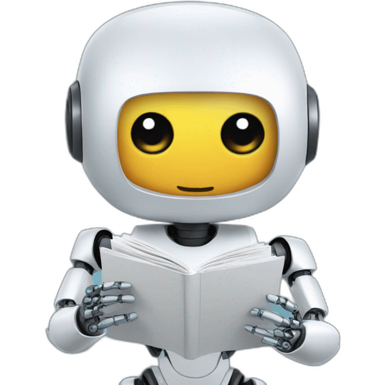 Ai robot reading report emoji