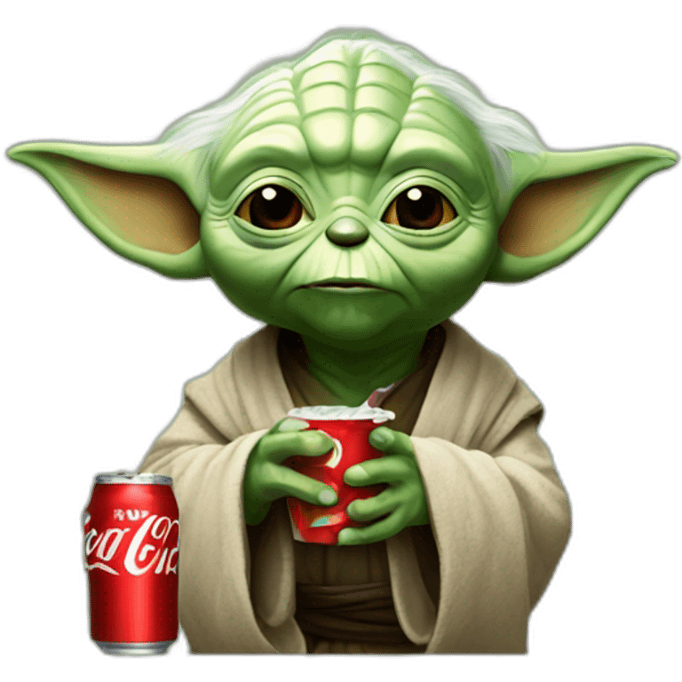 Yoda drinking coke emoji