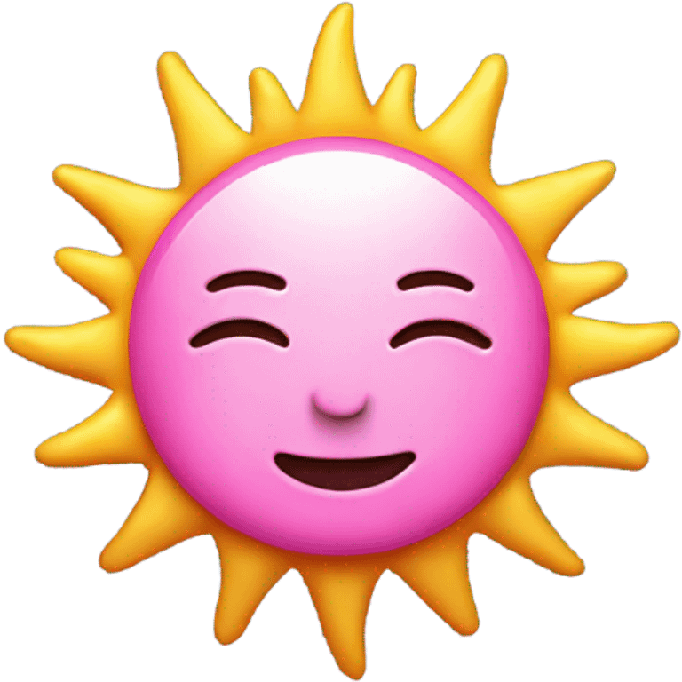 sun with face pink emoji