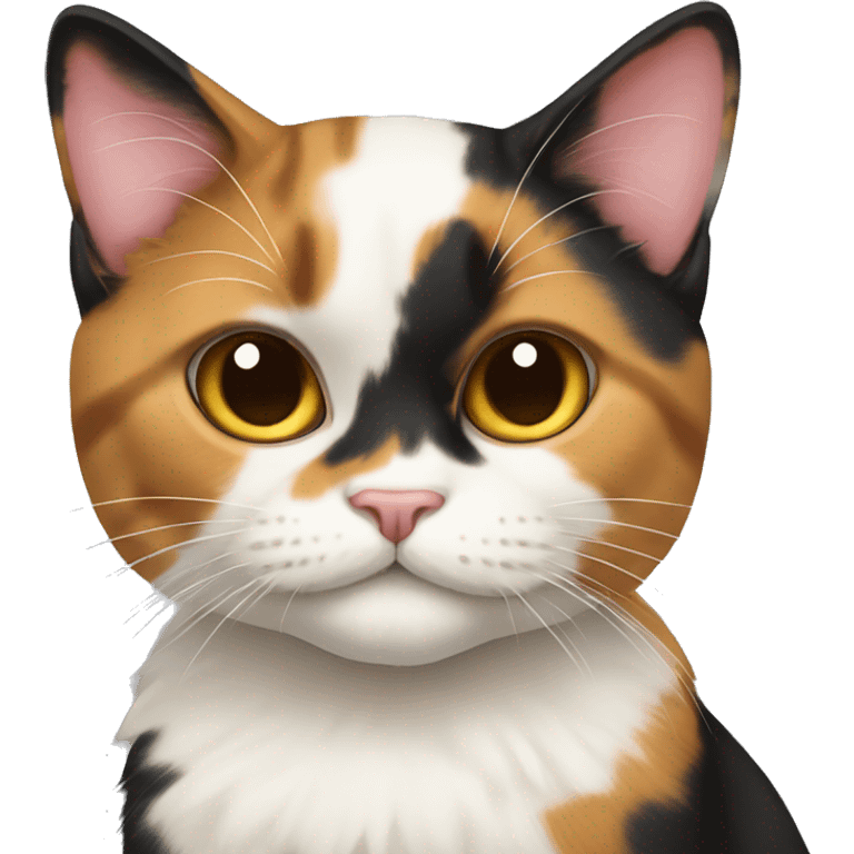 calico cat with a bow  emoji