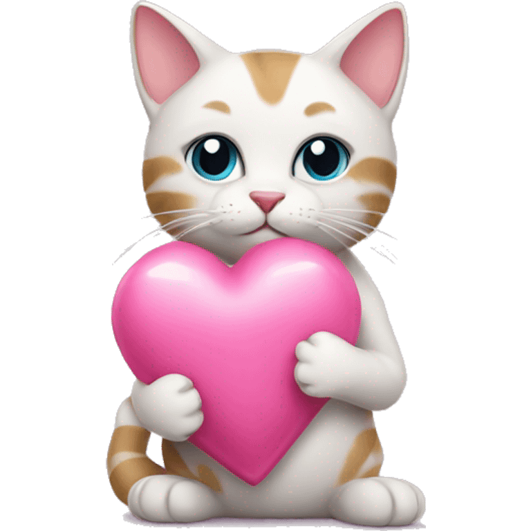 cat holding a pink heart  emoji