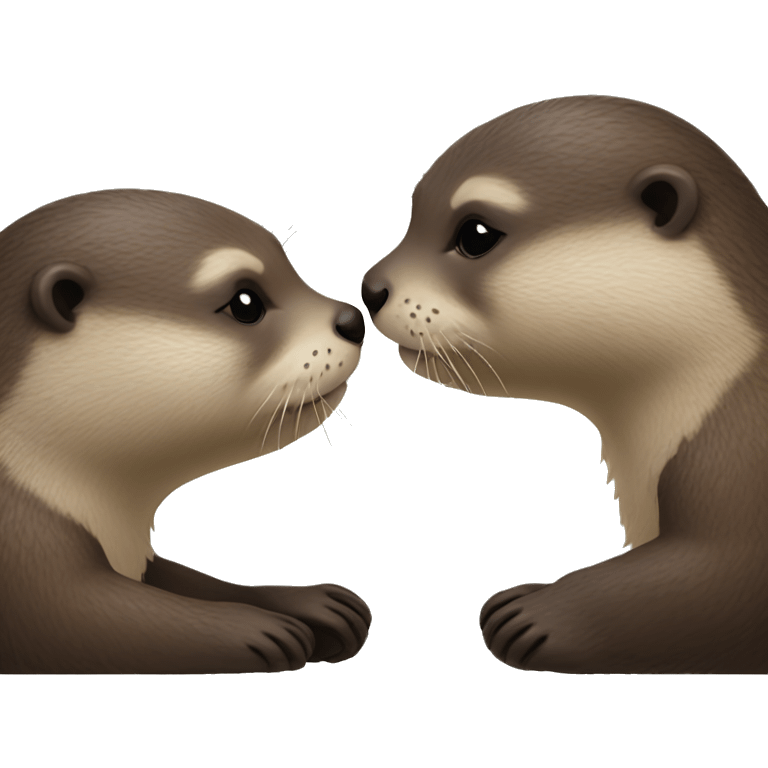 Cute Otters kissing emoji