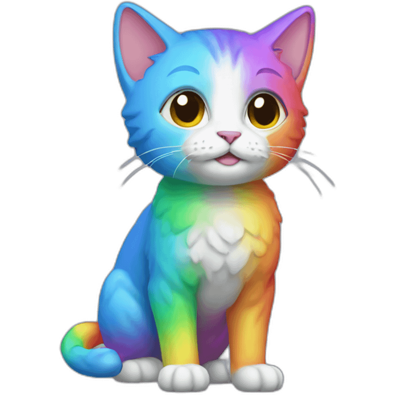 Rainbow Cat Full Body emoji