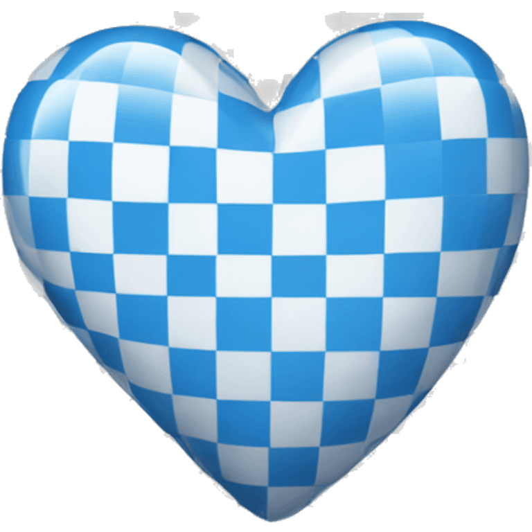 A blue and white checkered heart emoji