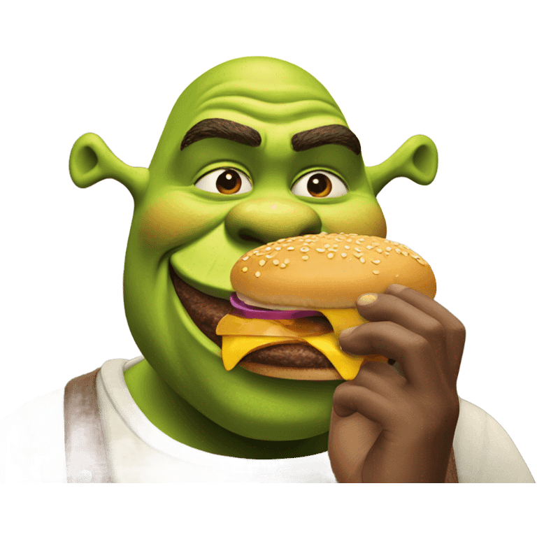 Shrek eating burger  emoji