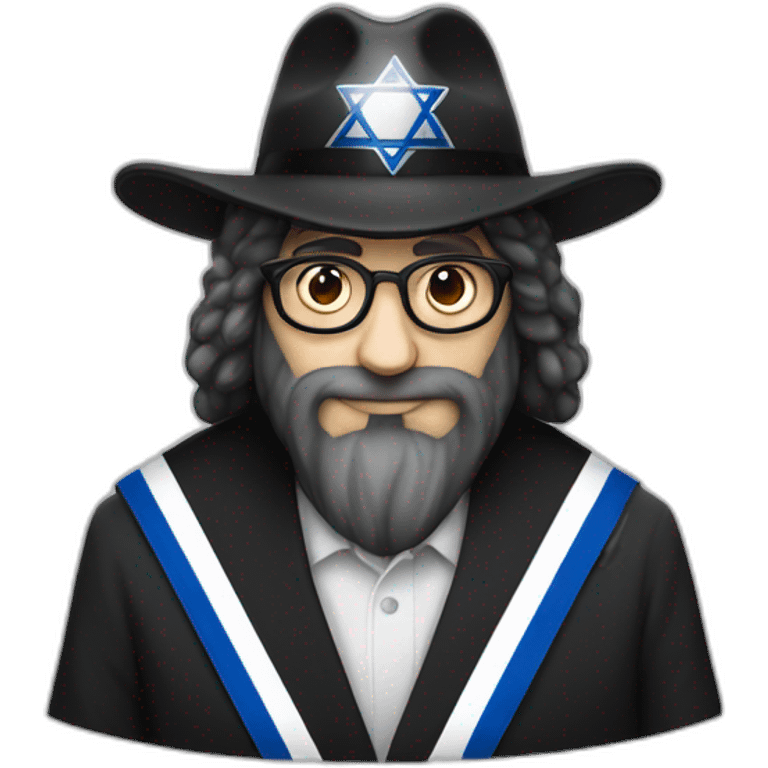 rabbin with Sidelocks holding israel flag emoji