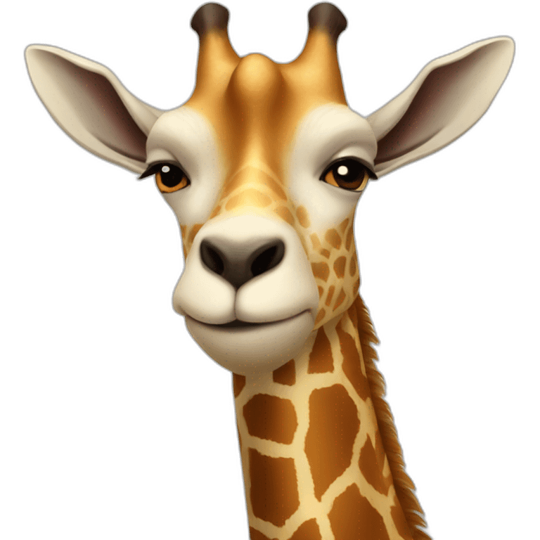 Giraffe neck goat face emoji