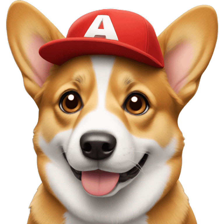 a corgi dog using red cap emoji