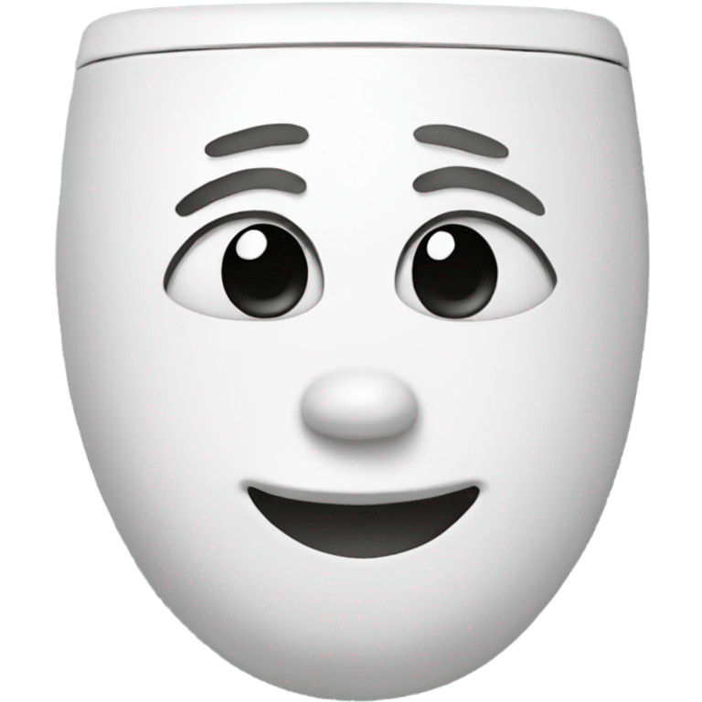 toilet seat with face emoji