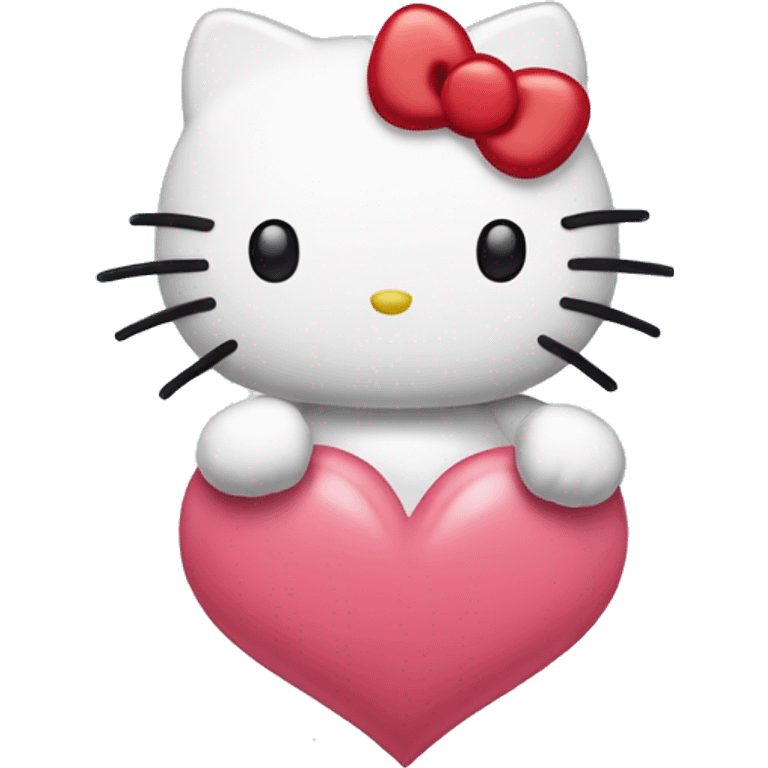 hello kitty with heart emoji