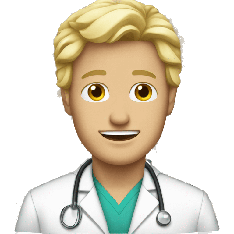 Male blond doctor artist emoji