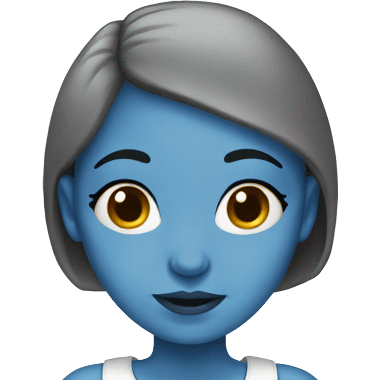 bald girl with blue skin emoji