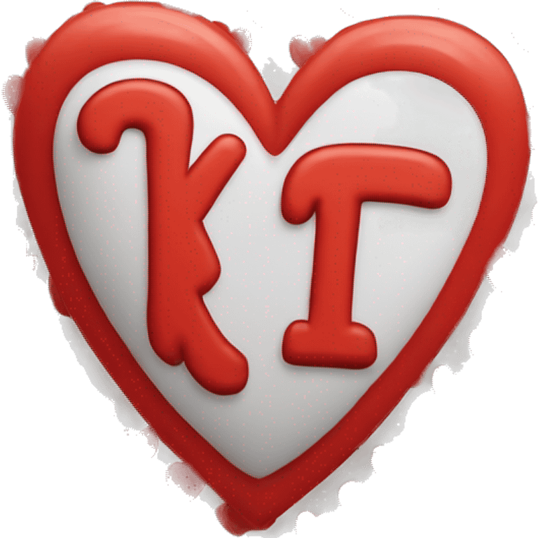 Coeur rouge avec la lettre k dedans emoji