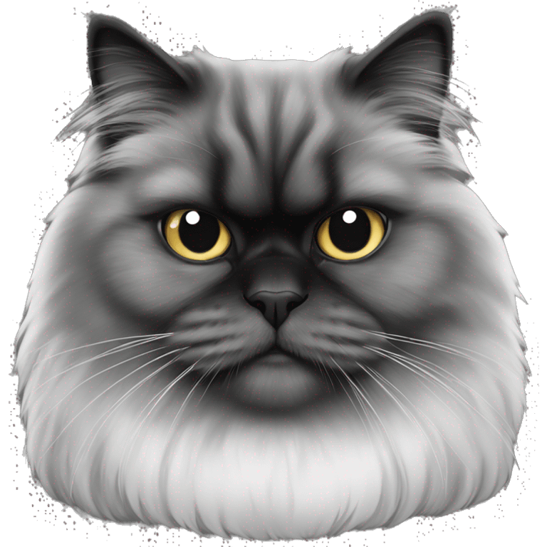 Black and white Persian cat emoji