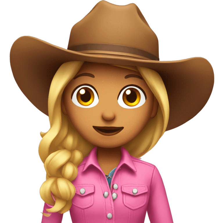 Cowgirl with pink hat  emoji