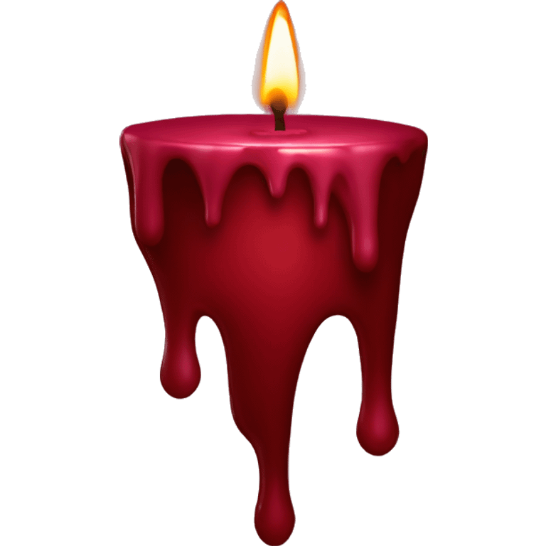 Burgundy melting candle  emoji