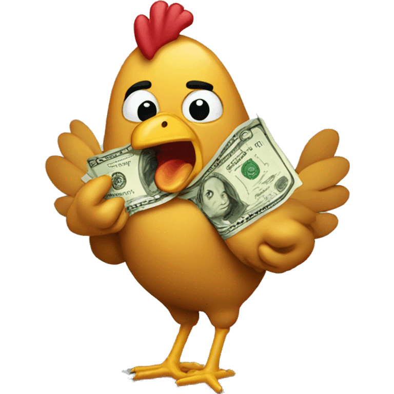 Money eating chicken emoji