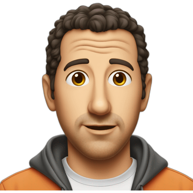 actor adam sandler cartoon wearing tee emoji