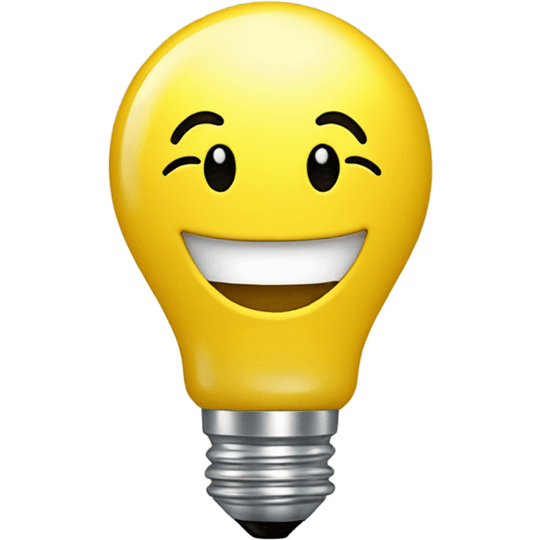 Yellow lightbulb with a smiling face  emoji