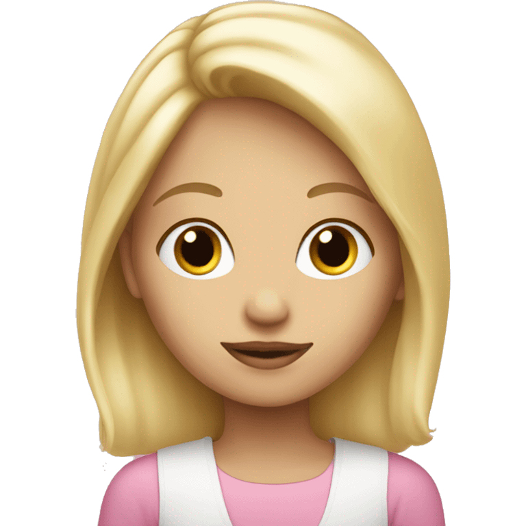 Blonde gitl with pink  emoji