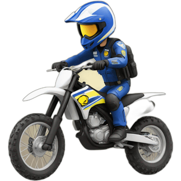 Policier sur une motocross emoji